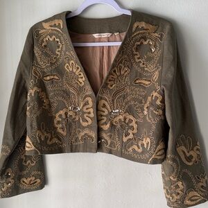 Soft Surroundings stunning boho chic beaded and embroidered bolero jacket